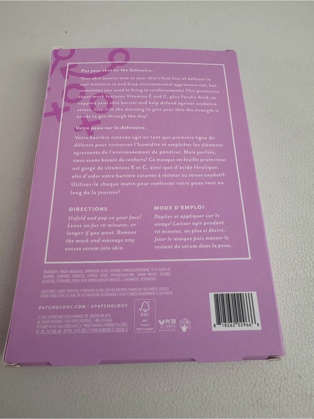 Patchology Playing Defense Barrier-Boosting Sheet Mask